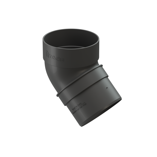Колено трубы 45°, Docke Standart, Ø80 мм, цвет: серый