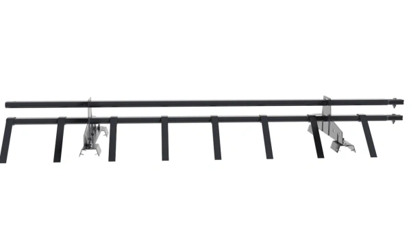 Снегозадержатель для профнастила Н-60, Н-75 Borge L=1500 мм, 2 опоры, 2 трубы, овал 25х45 RAL 7024