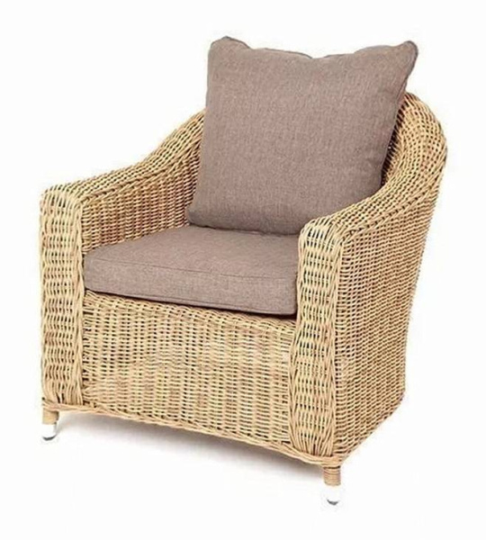 Кресло плетеное из искусственного ротанга, Кон Панна соломенный