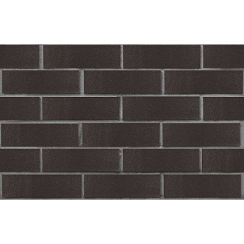 Кирпич облицовочный клинкерный ЛСР, 0.71НФ пустотелый, Рейкьявик черный глянец, гладкий, М300, 250х85х65 мм