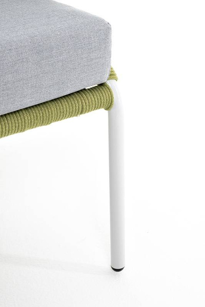 Диван 2-местный из роупа, Милан,карк алюм светло-серый муар,роуп салатовый меланж круг,ткань светлая