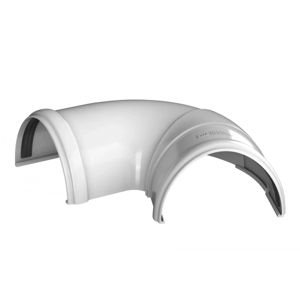 Угол желоба регулируемый 90°-150°, Технониколь пвх, стандарт Ø 125 мм, цвет: белый