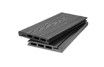 Террасная доска Polivan Singaraja 3D шовная 140 мм, L= 5800 мм вельвет и 3D, цвет: черный