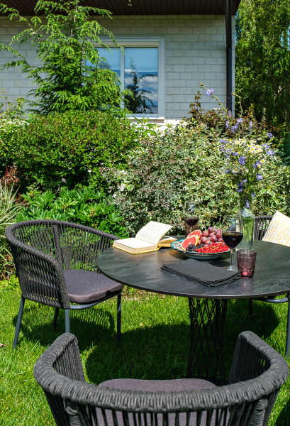 Стол из HPL круглый Ø 90 см, Диего, цвет: серый гранит