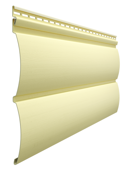 Виниловый сайдинг Docke, Блок-хаус D4.7Т, L=3600х243 мм. серия Premium, цвет: Лимон