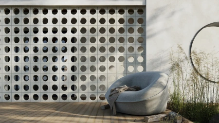 Декоративный бриз-блок Mesterra Cobogo, 250х250 мм 70 мм, 0102, черный LUX