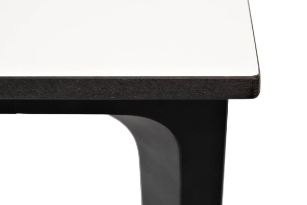 Стол обеденный из HPL 90х90 см, Малага, цвет: молочный, каркас черный