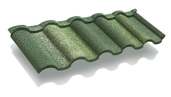 Композитная черепица Luxard Roman, 1350х415 мм цвет: малахит