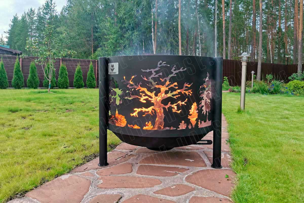 Костровая чаша с коническим дном, Ø1000, Н=700 мм, "Деревья"