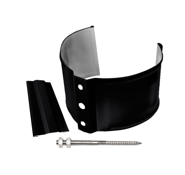 Хомут трубы металлический на кирпич Grand Line Ø 87 мм, цвет: черный