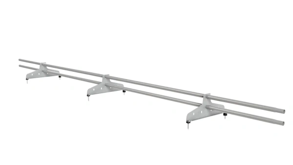 Снегозадержатель универсальный NewLine L=3000 мм, 3 опоры, 2 трубы, круг Ø25 мм, RAL 9006