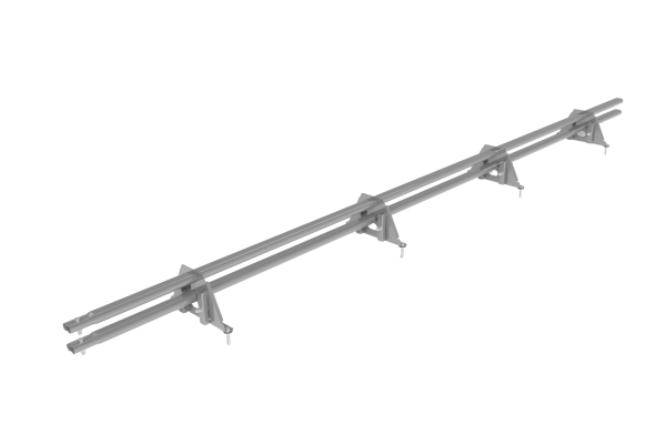 Снегозадержатель для фальцевой кровли Roofsystems Фальц-америка 4 опоры, 2 трубы, овал 45х25, L=3000 мм, RAL 9006