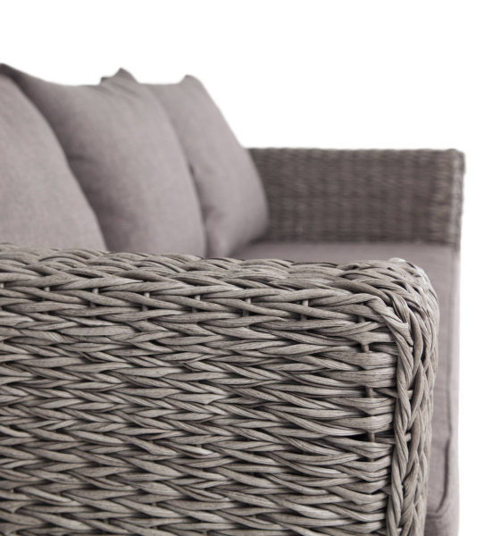 Диван 3-местный из искусственного ротанга /геацинт/, Капучино серый