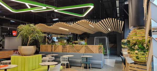 Кубообразная рейка алюминиевая, 50х50 мм 0.3 мм, Al, белое дерево