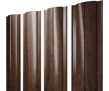 GL Штакетник Twin с прямым резом 0.45 мм, Print Elite, Antique Wood TwinColor