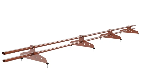 Снегозадержатель универсальный NewLine L=3000 мм, 4 опоры, 2 трубы, овал 20х40 мм RAL 8004