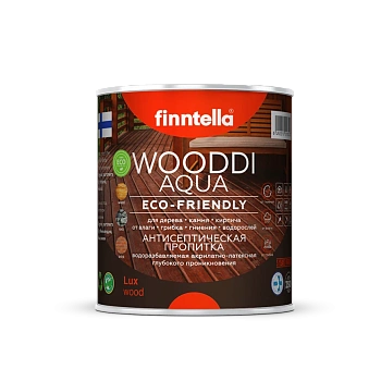 Пропитка Finntella, Wooddi Aqua, водоразбавляемая антисептическая по дереву, уп. 0.9 л колеровка