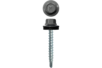 Саморез кровельный Daxmer 4.8х35 мм, сверло №1, RAL 9006, уп.250 шт.