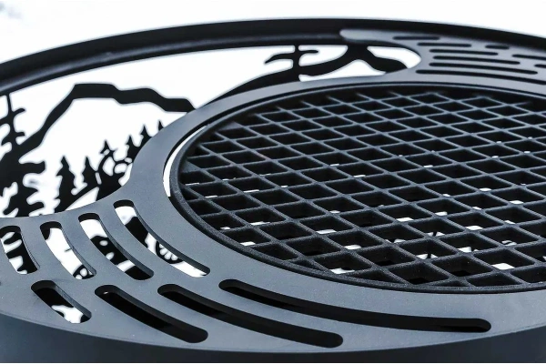 Гриль с чугунной решеткой для костровой чаши Ø 600 мм