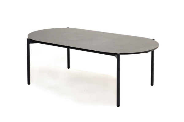 Стол из HPL, Диего, овальный 120х60 см H 40 см, каркас темно-серый, цвет серый гранит