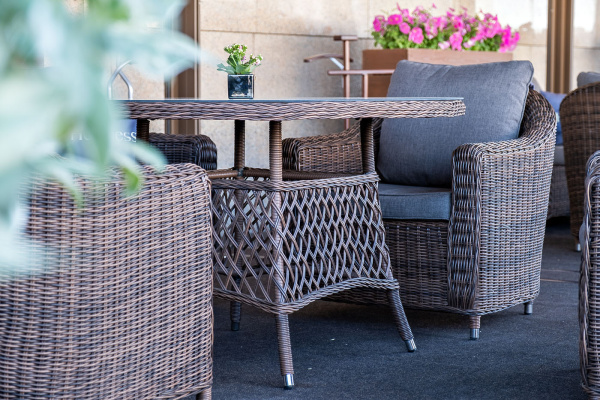 Стол плетеный круглый Эспрессо, Ø 118 см, высота 75 см цвет: коричневый