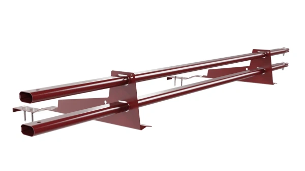 Снегозадержатель для натуральной черепицы Borge L=1500 мм, 2 опоры, 2 трубы, овал 25х45 RAL 3011