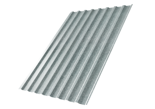 Профилированный лист GL C20 B, 0.5 мм, Zn, zinc Профилированный лист GL C20 B, 0.5 мм, Zn, zinc