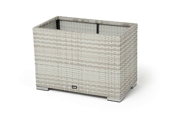 Кашпо для цветов Лунго, плетеное из искусственного ротанга, большое цвет: бежевый