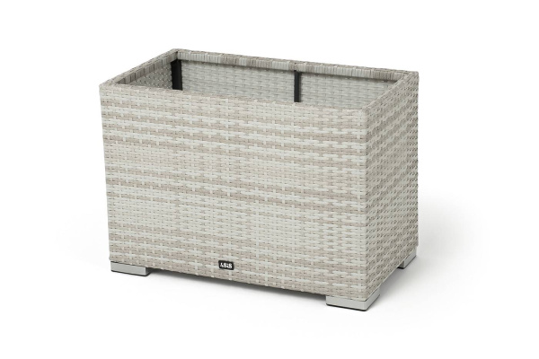 Кашпо для цветов Лунго, плетеное из искусственного ротанга, большое цвет: бежевый