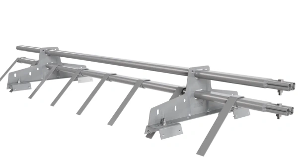 Снегозадержатель для профнастила Н-60, Н-75 Borge L=1500 мм, 2 опоры, 2 трубы, овал 25х45 RAL 7004