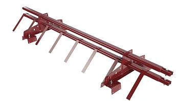 Снегозадержатель для профнастила Н-114 Borge L=1500 мм 2 опоры, 2 трубы, овал 25х45 RAL 3011