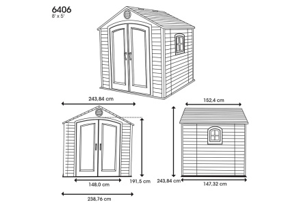 Сарай пластиковый Lifetime 8'*5', 3.14 м²