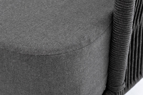 Диван 3-местный из роупа, Верона, карк алюм темно-серый муар,роуп темно-серый круг,ткань темно-серый