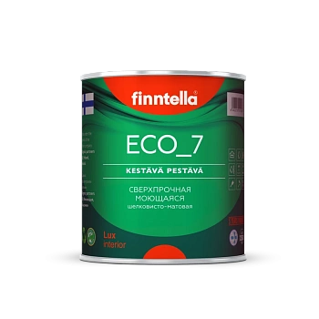 Краска Finntella, Eco 7, стойкая интерьерная полиуретан-латексная матовая, уп. 0.45 л колеровка