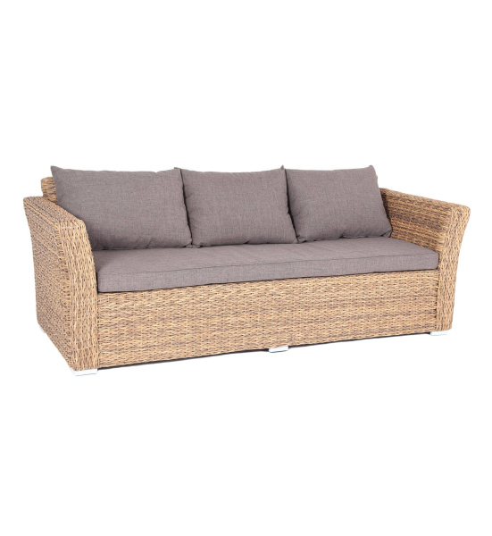 Диван 3-местный из искусственного ротанга /геацинт/, Капучино соломенный