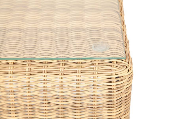 Стол журнальный из искусственного ротанга, Кон Панна цвет: соломенный