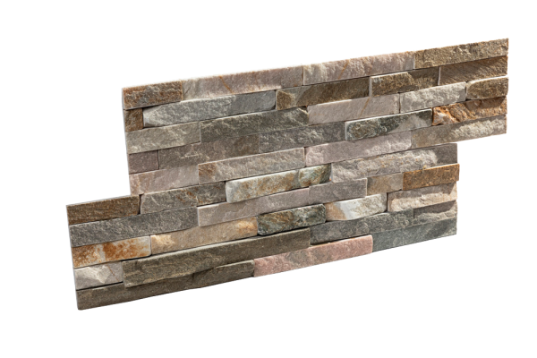 Сланец, 3D панель из камня, 600х150 мм, Classic Beige Slate, 8 шт/уп