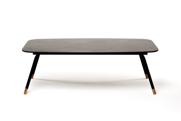 Стол журнальный из HPL, Верона, 120х65 см, H40см, каркас черный муар, цвет столеш серый гранит