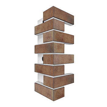 Термопанель угловая Европа с плиткой Keramin, 250х250х600 мм, 60 мм ППС, гладкий, цвет: Орегон 3