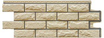 Фасадная панель Grand Line, колотый камень Design, цвет: бежевый со швом RAL 7006