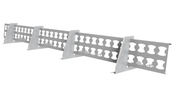 Снегозадержатель решетчатый для натуральной черепицы Borge L=2500 мм, 4 опоры, 1 полотно RAL 7004