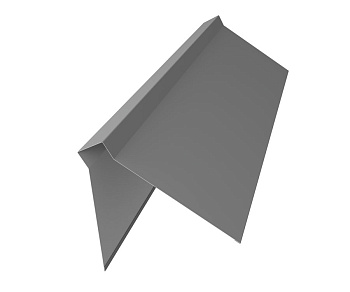 GL Планка конька плоского, 220х50х220 мм 0.5 мм, Satin, RAL 9006, L=2000 мм