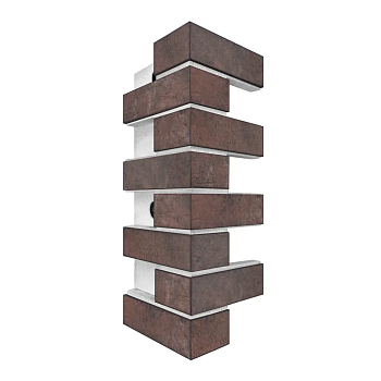 Термопанель угловая Европа с плиткой Keramin, 250х250х600 мм, 80 мм ППС, гладкий, цвет: Иллинойс 3