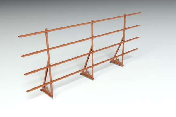 Ограждение кровельное, универсальное Roofsystems Prestige Next, H=1200 мм RAL 8004, L=3000 мм