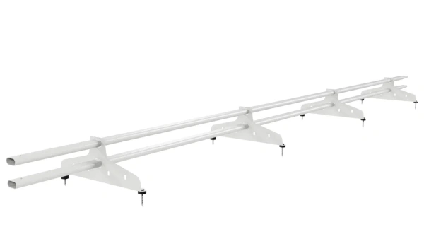 Снегозадержатель универсальный NewLine L=3000 мм, 4 опоры, 2 трубы, овал 20х40 мм RAL 9003