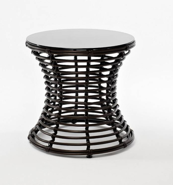 Столик кофейный из искусственного ротанга, Парма, цвет: бронзовый