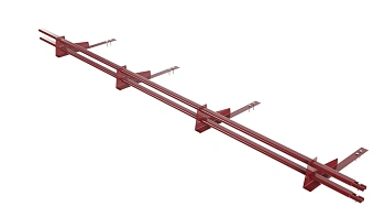 Снегозадержатель для гибкой черепицы Borge L=3000 мм, 4 опоры, 2 трубы, овал 25х45 RAL 3011