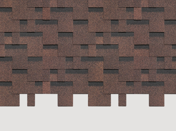 Битумная черепица, Docke, Standart Тетрис цвет: коричневый, 3 м² / уп.