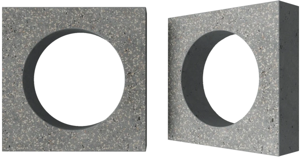 Декоративный бриз-блок Mesterra Cobogo, 250х250 мм 90 мм, 0102, серый LUX