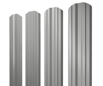 GL Штакетник Twin, фигурный 0.45 мм, PE, RAL 9006